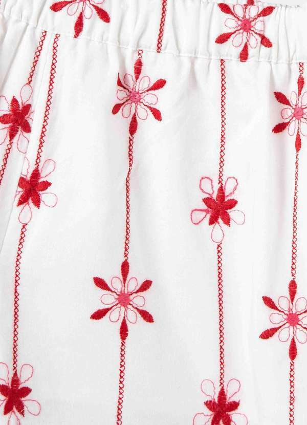 Hering - Shorts Infantil Menina Toddler Bordado Branco 2