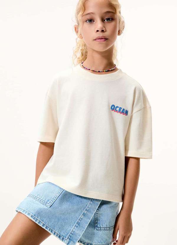 Hering - Shorts Saia Infantil Menina Jeans Azul 4