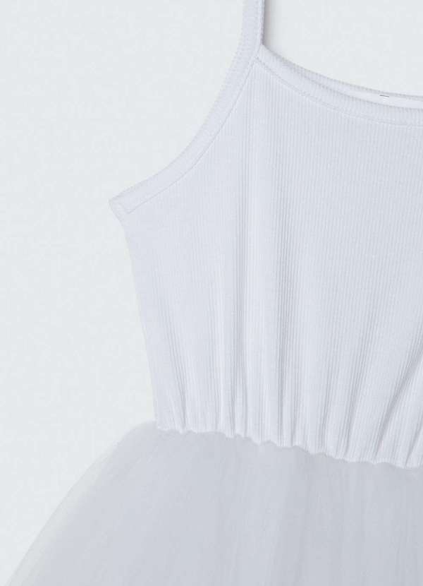 Hering - Vestido Curto Infantil em Tule Branco 4