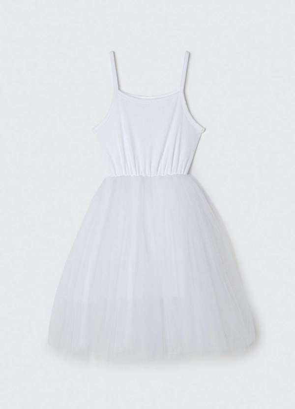 Hering - Vestido Curto Infantil em Tule Branco 5