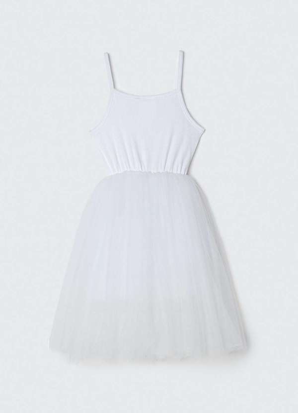 Hering - Vestido Curto Infantil em Tule Branco 6
