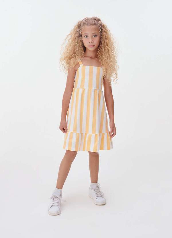 Hering - Vestido Curto Infantil Infantil Estampado Laranja
