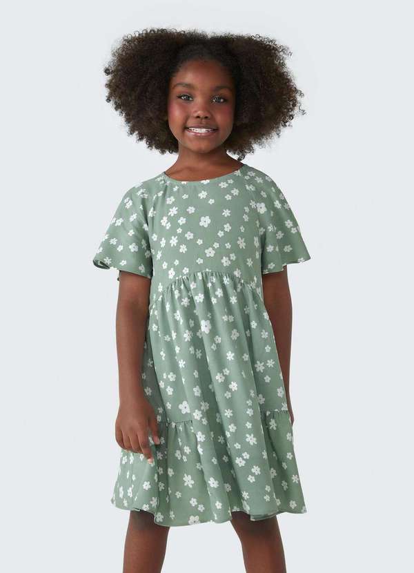 Hering - Vestido Infantil com Babados Verde 3