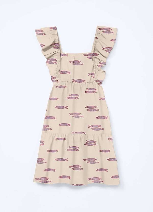 Hering - Vestido Infantil Curto com Babados Branco 3