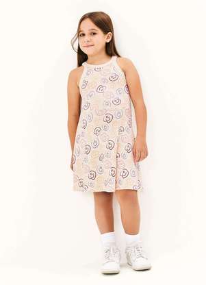 Hering - Vestido Infantil Curto em Ribana Canelada - HERING