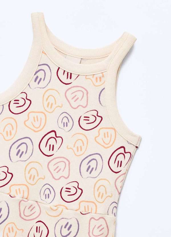 Hering - Vestido Infantil Curto em Ribana Canelada Branco 4