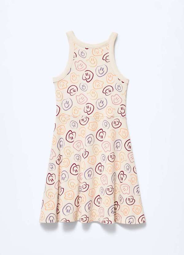 Hering - Vestido Infantil Curto em Ribana Canelada Branco 5