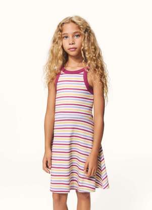 Hering - Vestido Infantil Curto em Ribana Canelada - HERING