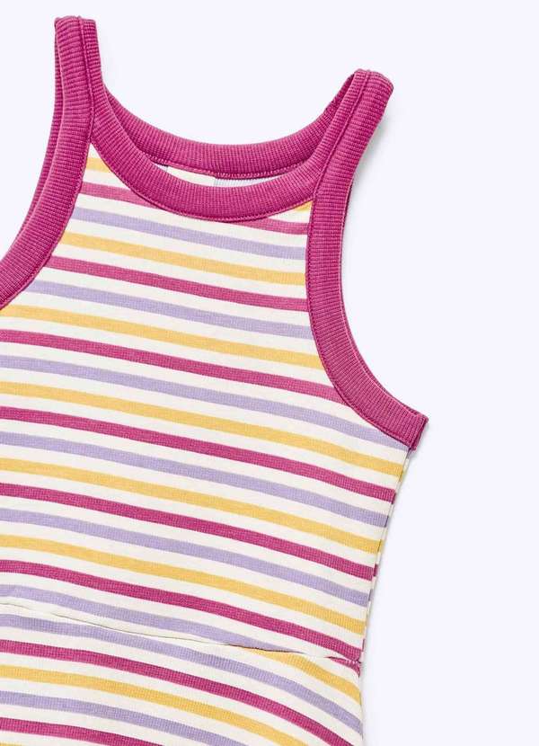 Hering - Vestido Infantil Curto em Ribana Canelada Rosa 10