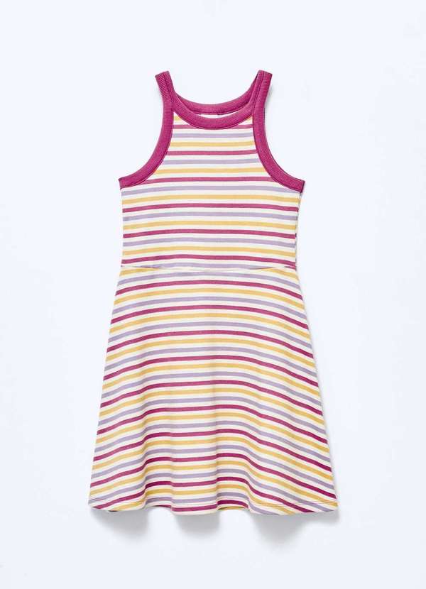 Hering - Vestido Infantil Curto em Ribana Canelada Rosa 2