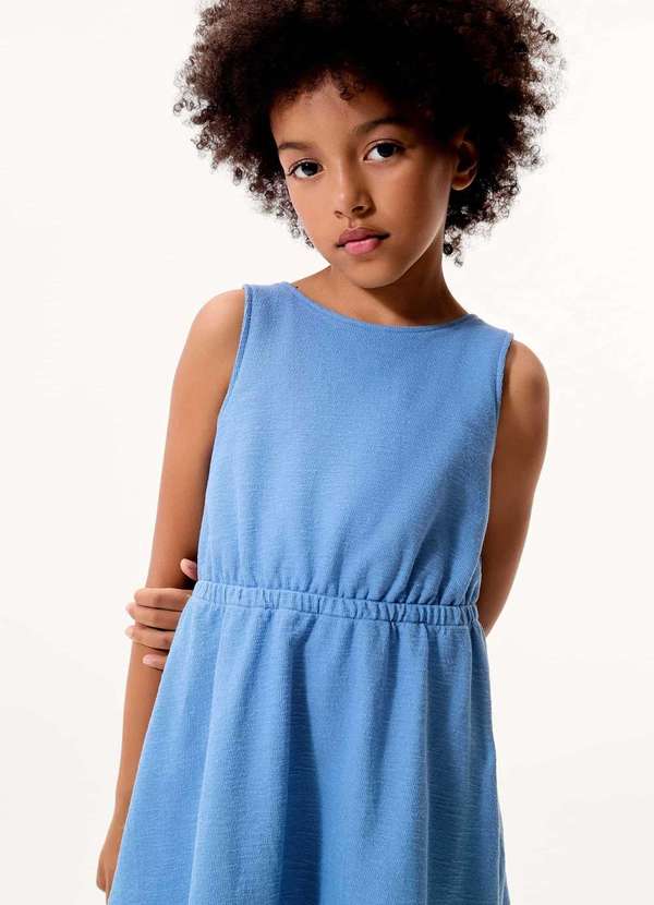Hering - Vestido Infantil Curto Texturizado Azul 4