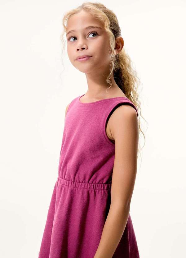 Hering - Vestido Infantil Curto Texturizado Roxo 3