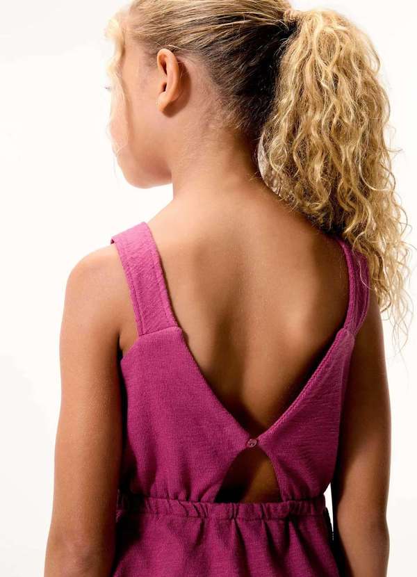 Hering - Vestido Infantil Curto Texturizado Roxo 4