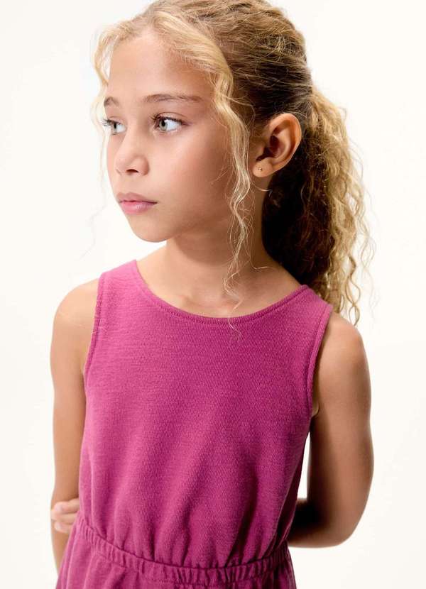 Hering - Vestido Infantil Curto Texturizado Roxo 5