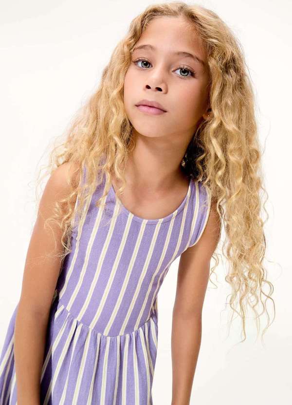 Hering - Vestido Infantil Fio Tinto Evase Roxo 4