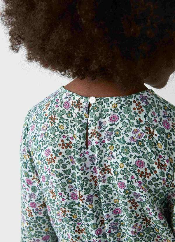 Hering - Vestido Infantil Manga Longa Estampado Verde 2