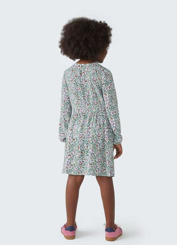 Hering - Vestido Infantil Manga Longa Estampado Verde 3