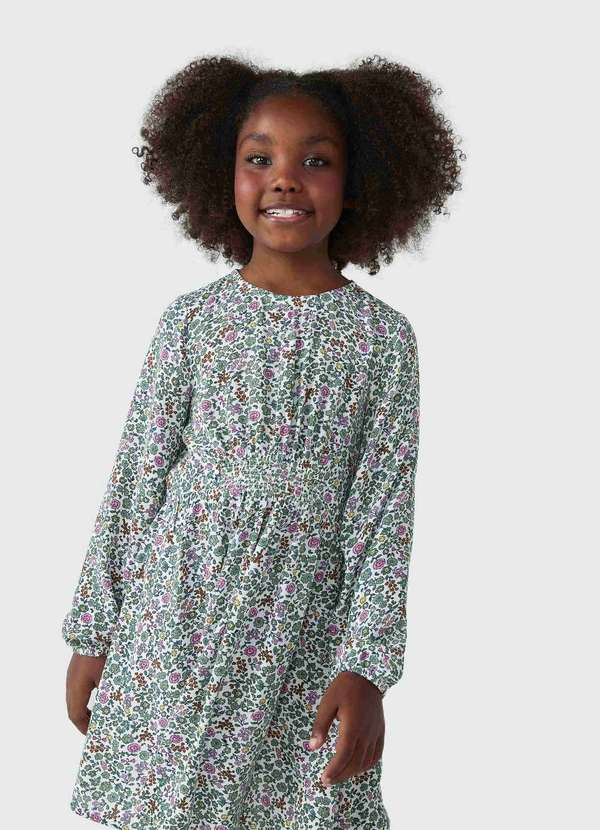 Hering - Vestido Infantil Manga Longa Estampado Verde 4