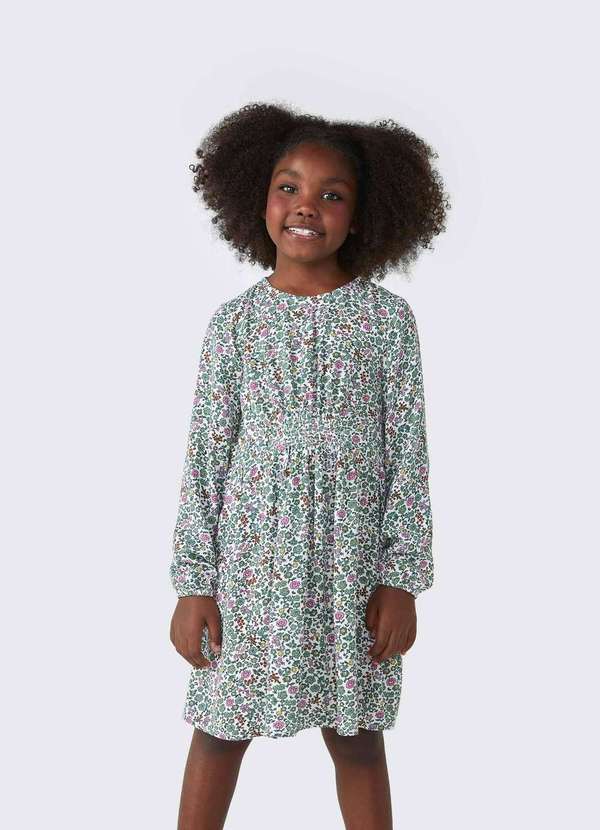 Hering - Vestido Infantil Manga Longa Estampado Verde 5