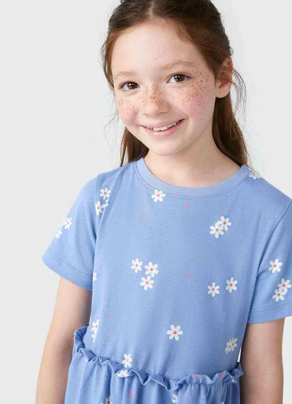 Hering - Vestido Infantil Rodado em Poas Azul 2