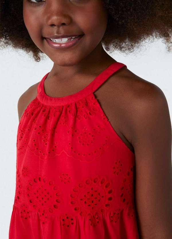 Hering - Vestido Midi Infantil com Gola Alta Vermelho 2