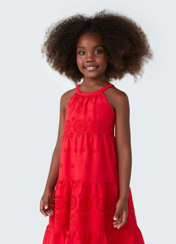 Hering - Vestido Midi Infantil com Gola Alta Vermelho 3