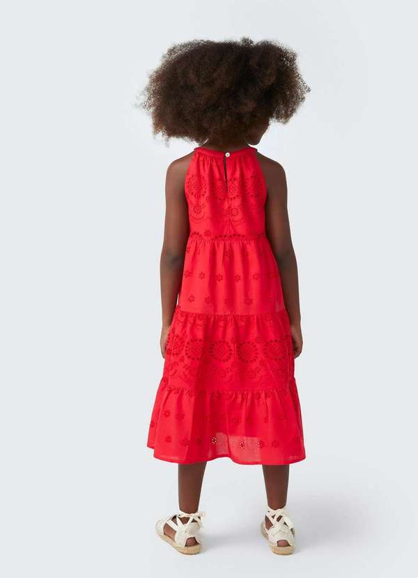 Hering - Vestido Midi Infantil com Gola Alta Vermelho 4