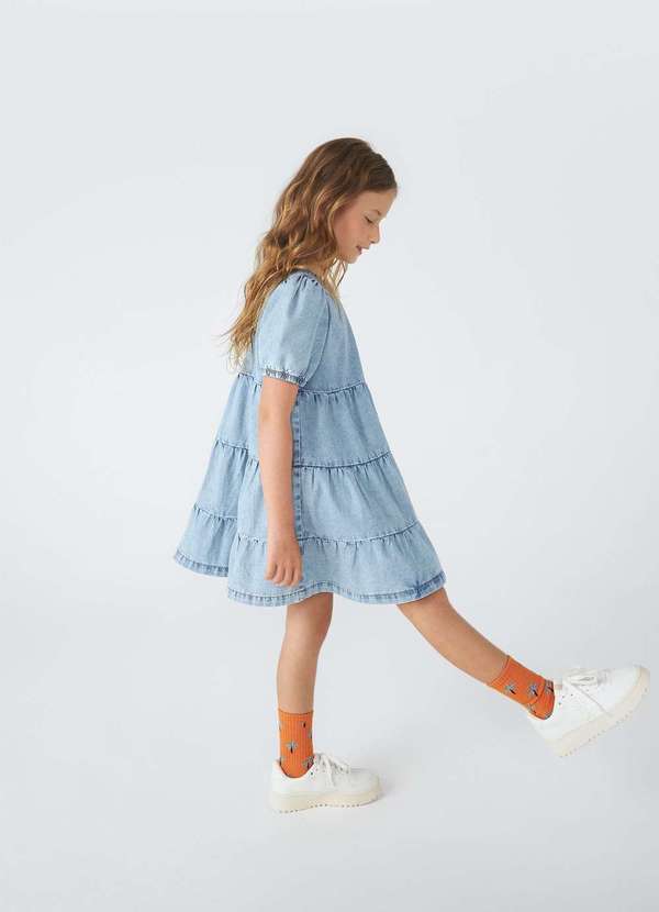 Hering - Vestido Midi Jeans Infantil 3 Marias Azul