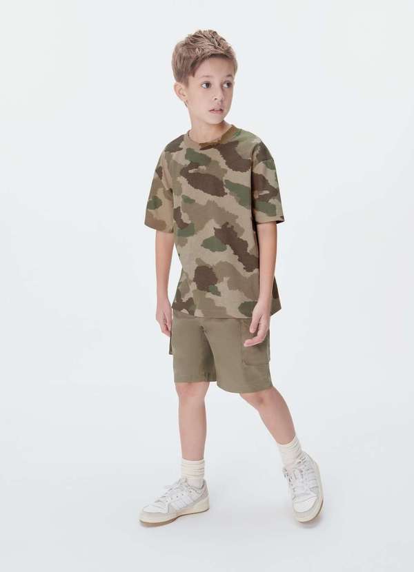 Hering - Bermuda Cargo Infantil Menino com Bolsos Verde