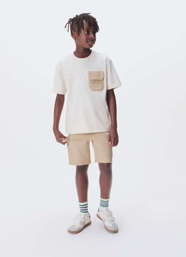 Hering - Bermuda Cargo Infantil Menino Bege