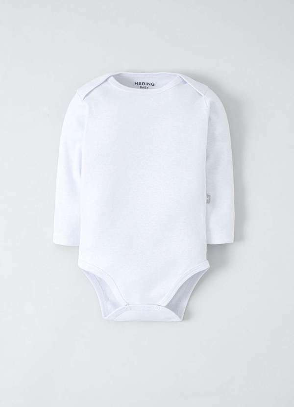 Hering - Body Bebe Unissex Manga Longa em Ribana Branco