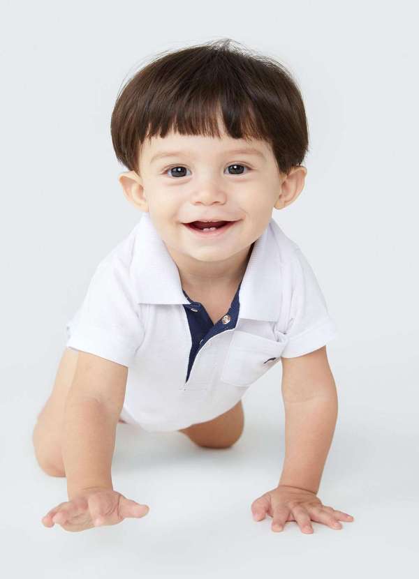 Hering - Body Polo Bebe Menino com Bolsinho Branco 5