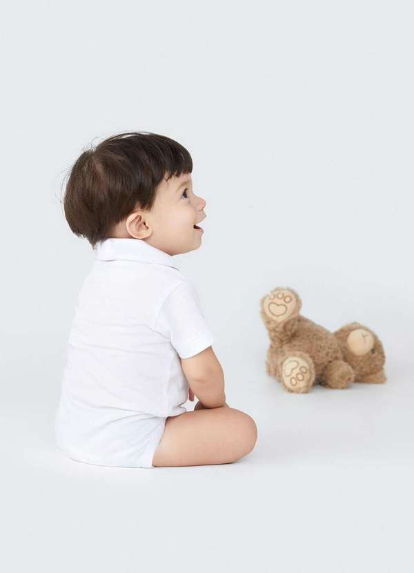 Hering - Body Polo Bebe Menino com Bolsinho Branco 6