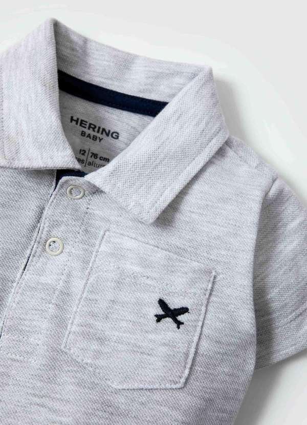 Hering - Body Polo Bebe Menino com Bolsinho Cinza 2