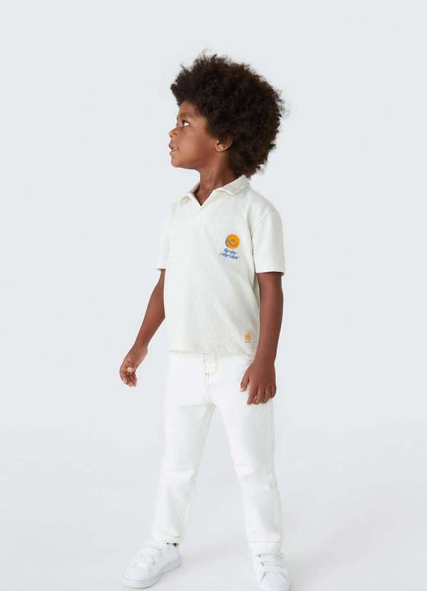 Hering - Calca Infantil Menino Toddler em Sarja Branco