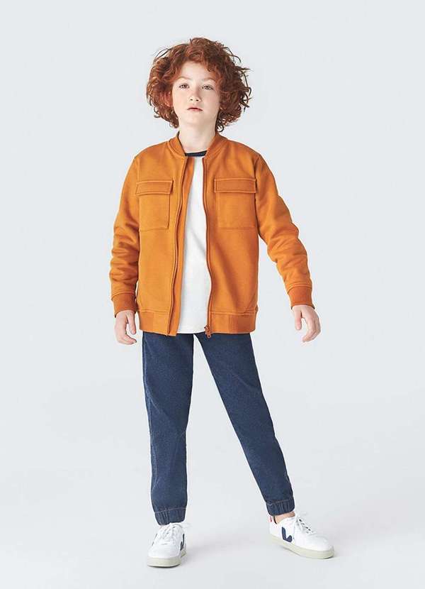 Hering - Calca Jeans Moletom Infantil Menino Azul 5