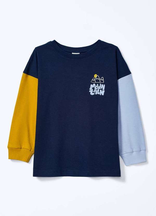 Hering - Blusa Infantil Menino Decote Redondo Estampada Azul