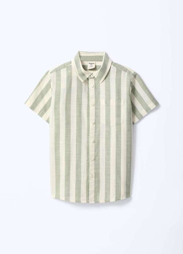 Hering - Camisa Infantil Menino Fio Tinto Listrada Verde 2