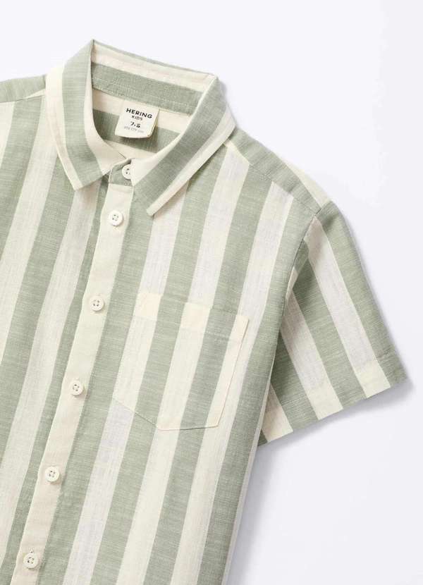 Hering - Camisa Infantil Menino Fio Tinto Listrada Verde 6