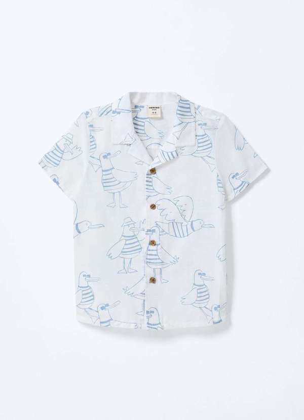 Hering - Camisa Infantil Menino Toddler Estampada em Algodao Cinza