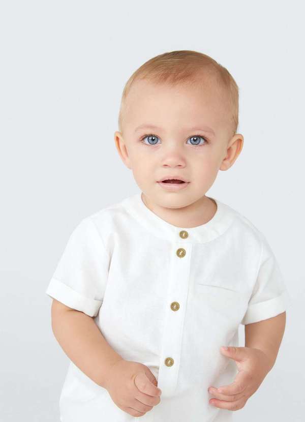 Hering - Camisa Menino com Linho e Gola Portuguesa Branco 2