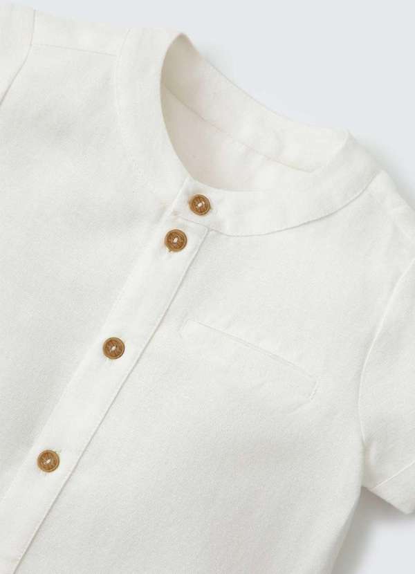 Hering - Camisa Menino com Linho e Gola Portuguesa Branco 3