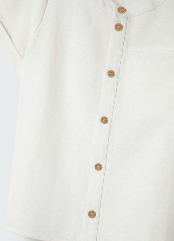 Hering - Camisa Menino com Linho e Gola Portuguesa Branco 5