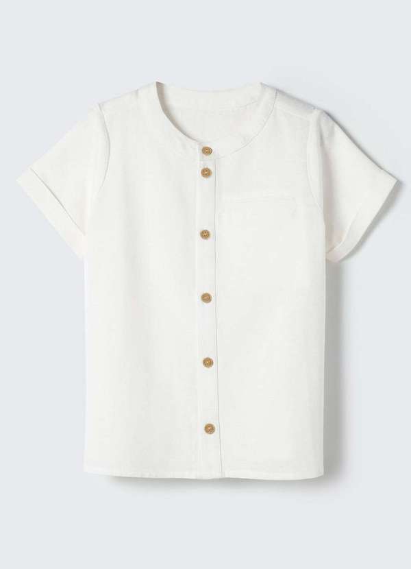 Hering - Camisa Menino com Linho e Gola Portuguesa Branco 7