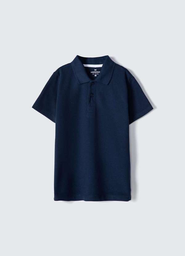 Hering - Camisa Polo Basica Infantil Menino Manga Curta em Piquet Azul 1