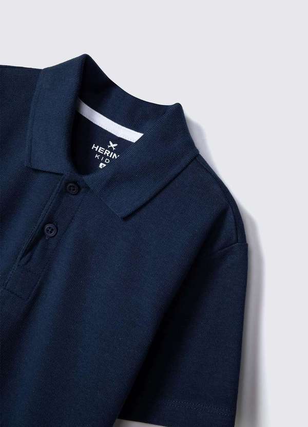 Hering - Camisa Polo Basica Infantil Menino Manga Curta em Piquet Azul 2