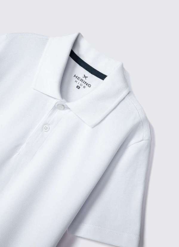 Hering - Camisa Polo Basica Infantil Menino Manga Curta em Piquet Branco 2