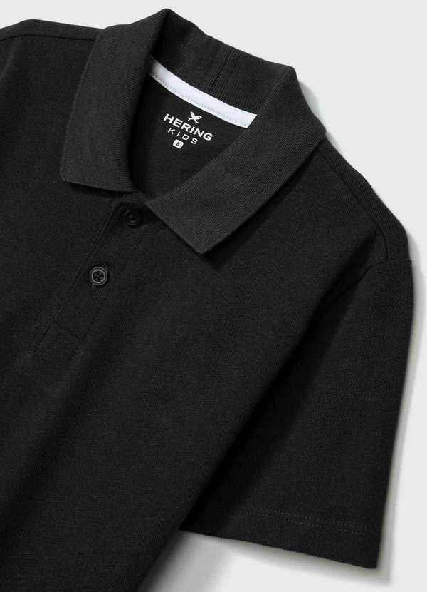 Hering - Camisa Polo Basica Infantil Menino Manga Curta em Piquet Preto 2