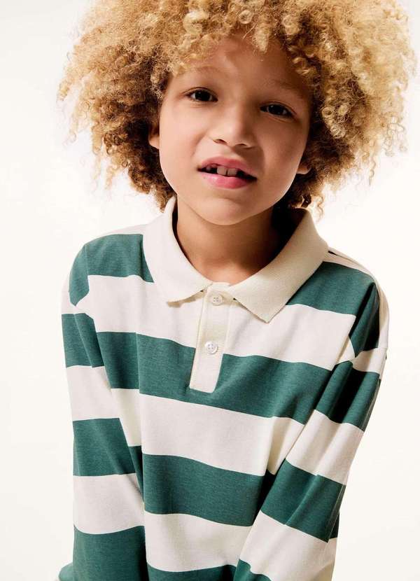 Hering - Camisa Polo Infantil Menino Listrada Verde