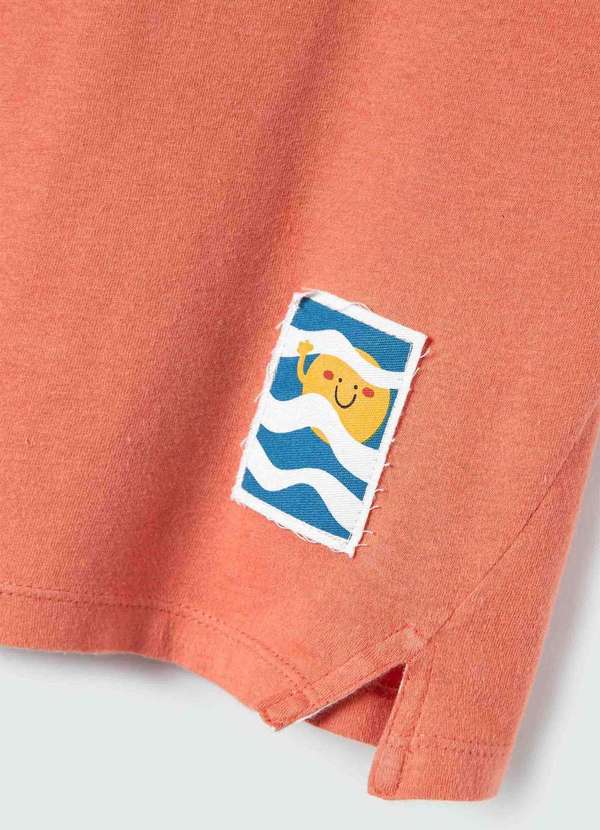 Hering - Camiseta Menino Manga Curta com Recorte Laranja 2
